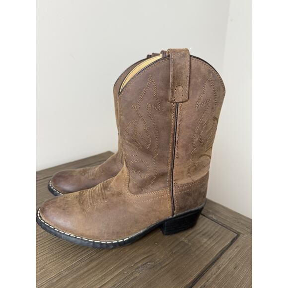 Masterson Boot Co Brown Leather Cowboy Boots Youth Size 2.5 D Style RB2000C - Picture 3 of 8
